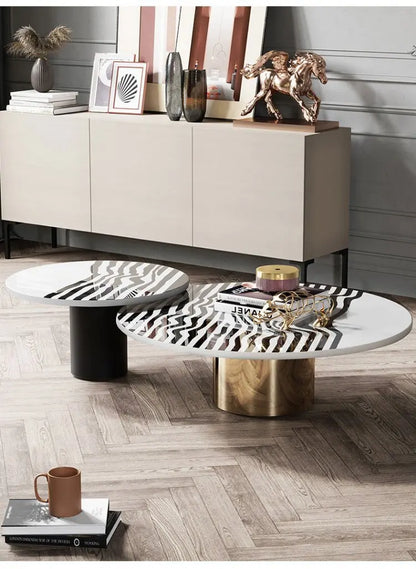 Table basse en marbre à motif zèbre, fonction combinée, élégante, spéciale, meubles de salon, Salongbord XYCJ