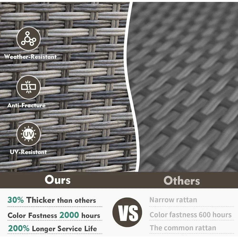 8-Piece Patio Furniture Set: Swivel Rocking Chairs & Dining Table with Waterproof Cushions