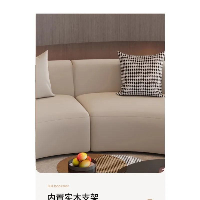 Beauty salon clubhouse lounge area curved sofa coffee table combination