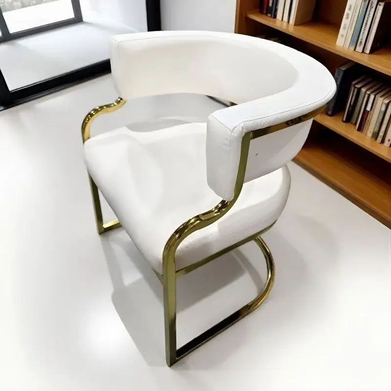 Modern Light Luxury Accent Chair Premium Dining Chair for Salon Reception Office Conference Hotel Lounge Makeup Nail Studio