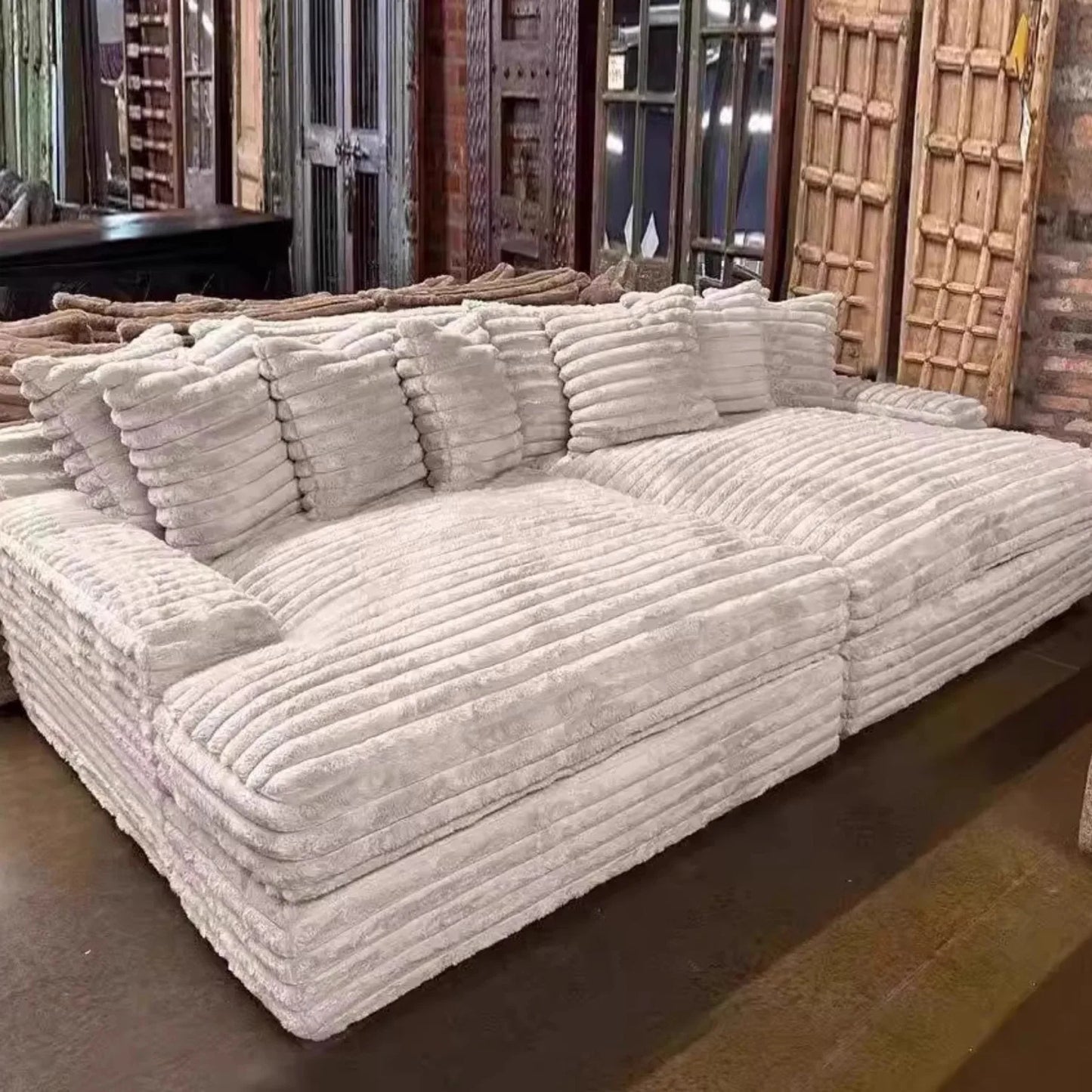 Italian minimalist thick velvet compression sofa bed French fabric lazy sofa
