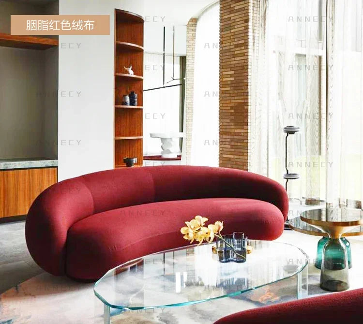 Lounge Curved Living Room Sofas Modern Luxury Nordic Sofas Floor Sofas Air Cloud Curved Designer Relaxing Wood Divano Furniture