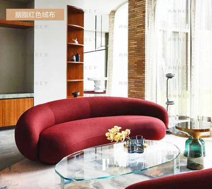 Lounge Curved Living Room Sofas Modern Luxury Nordic Sofas Floor Sofas Air Cloud Curved Designer Relaxing Wood Divano Furniture