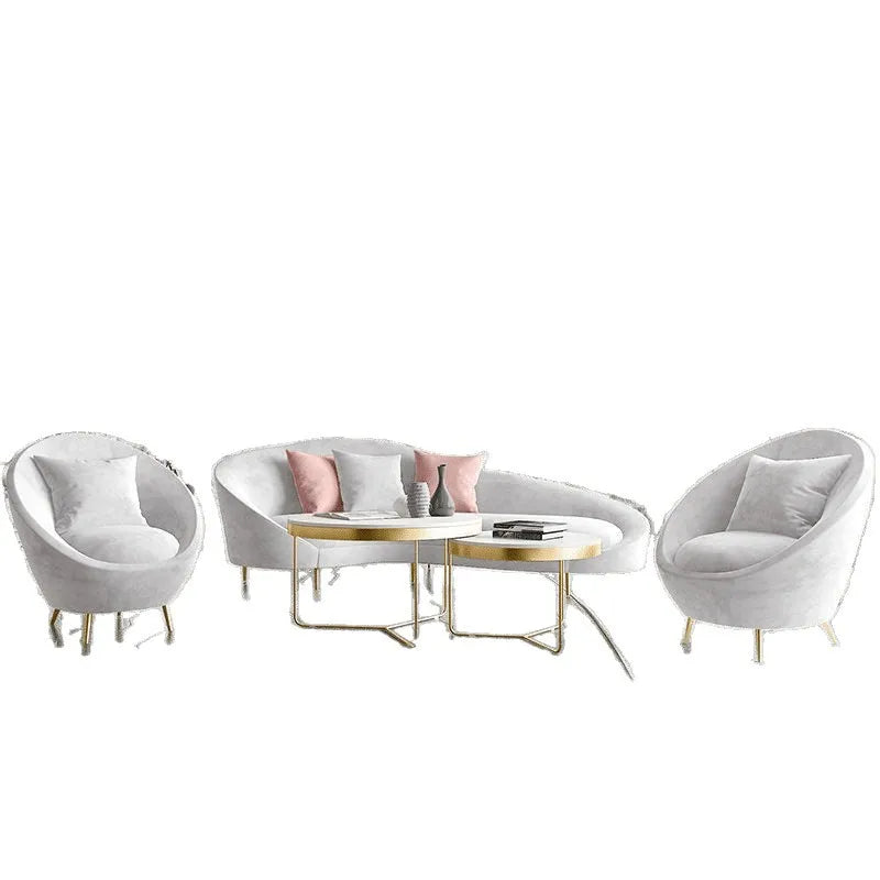 Nordic creative sofa beauty salon reception lounge area casual simple special-shaped small sofa combination set