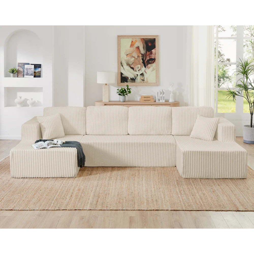 Combination compression segmented sofa corduroy sofa, living room and bedroom sofa