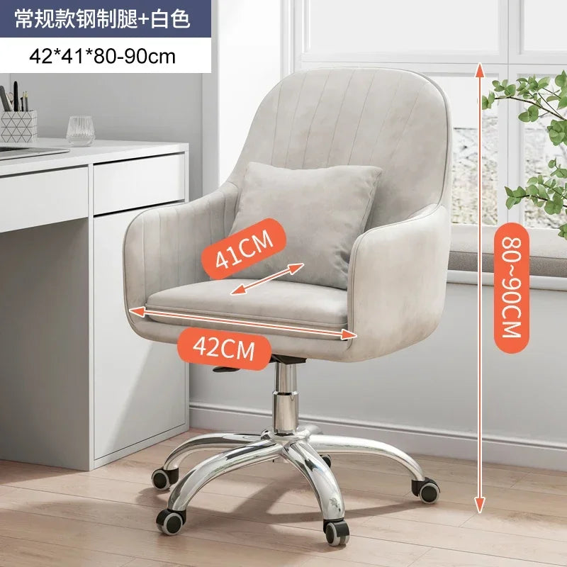 Ergonomic Nordic Office Chair Modern Design with Armrest Soft Cushion Lift Swivel Backrest Computer Chair for Home Conference