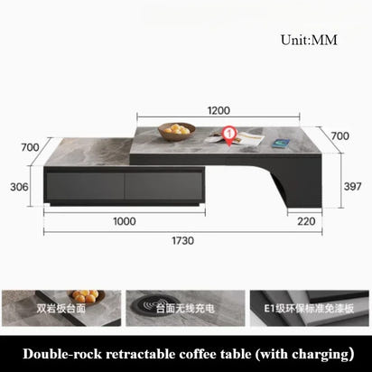 Extendable Nordic Luxury Coffee Table Multi Function Storage Sofa Modern Coffee Table Smart Design Beistelltisch Home Furniture