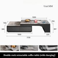 Extendable Nordic Luxury Coffee Table Multi Function Storage Sofa Modern Coffee Table Smart Design Beistelltisch Home Furniture