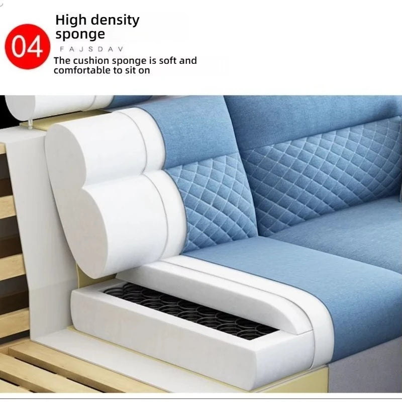 Modern Three-Seat Fabric Sofa Set Convertible Removable for Easy Care for Small Apartment or Modern Living Room for Villas