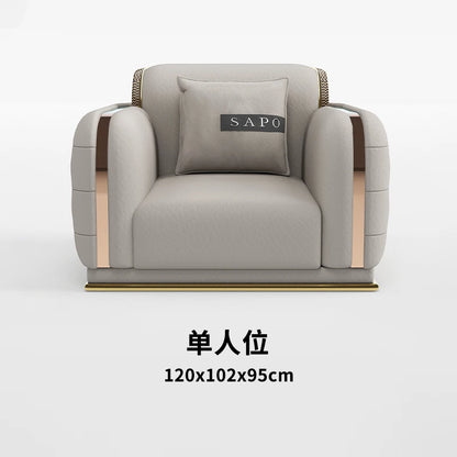 For Luxury Fancy Living Room Sofa Genuine Leather Designer Italian Sofa Loveseat Single Canape Salon De Luxe Apartment Furniture