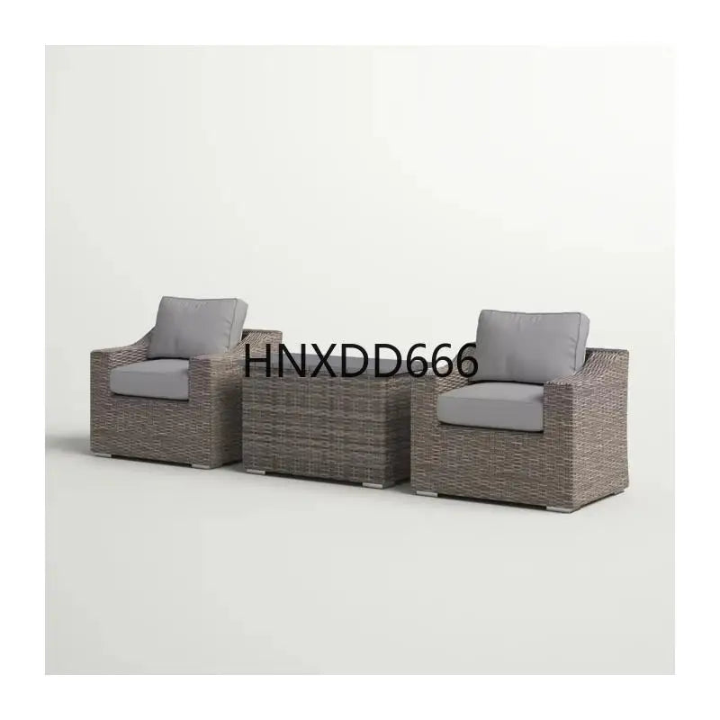 Cozy 2-Person Rattan Wicker Seating Group with Plush Cushions for Outdoor Gatherings - Fully Assembled Patio Furniture Set