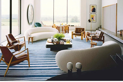 Whole house furniture Nordic Light Luxury Minimalist Cashew Sofa Designer Curved Living Room Fabric Craft Sofa Combination