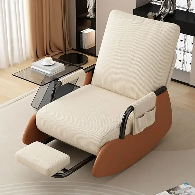 Reclining Lunch Break Folding Lazy Sofa Chair Adults Can Sit Reclining Office Nap Chair Balcony Household Rocking Chair
