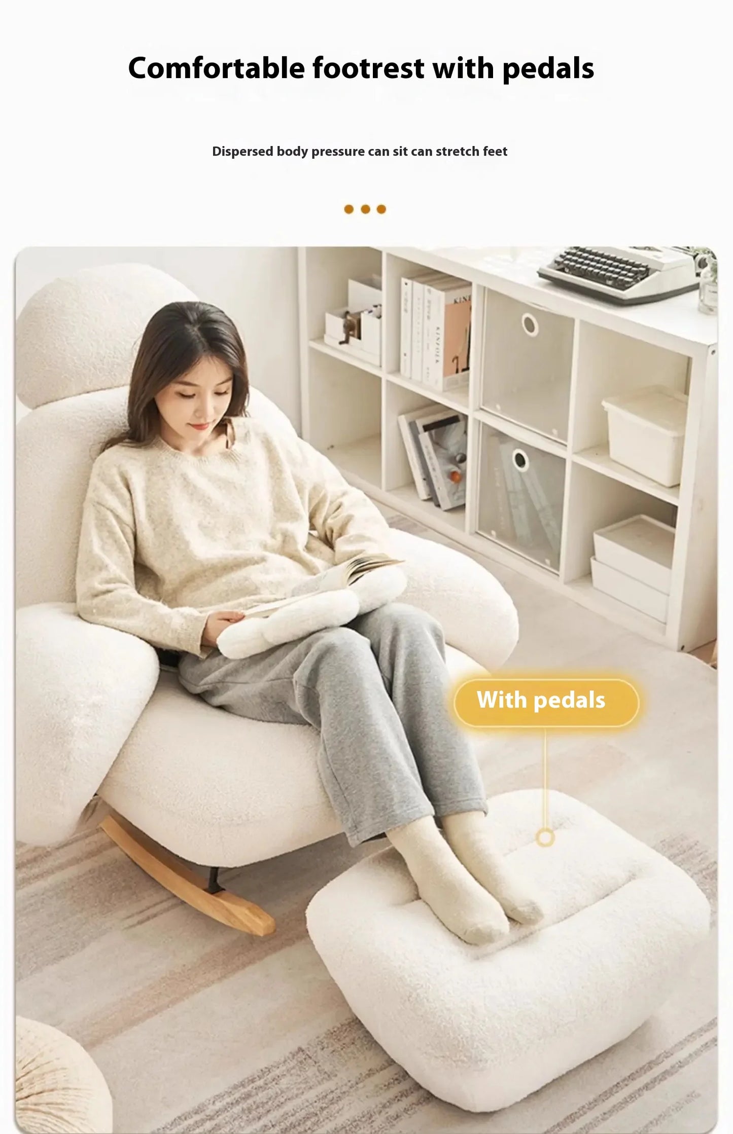 Modern Ergonomic White Chairs Minimalist Living Room Recliner Lounge Chairs Floor Bedroom Articulos Para El Hogar Home Decor
