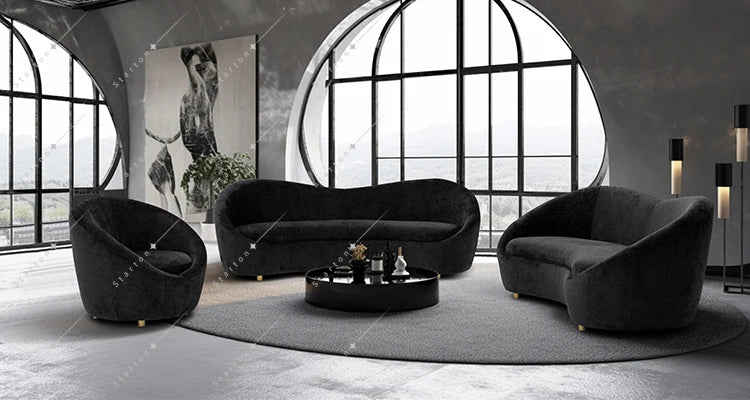 L Shape Fabric Recliner Sofa Set Modular Blue Velvet Sofa Italian Fabric Sofa for Home Luxury