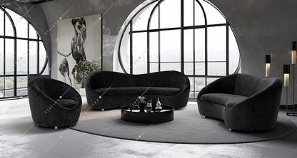 L Shape Fabric Recliner Sofa Set Modular Blue Velvet Sofa Italian Fabric Sofa for Home Luxury