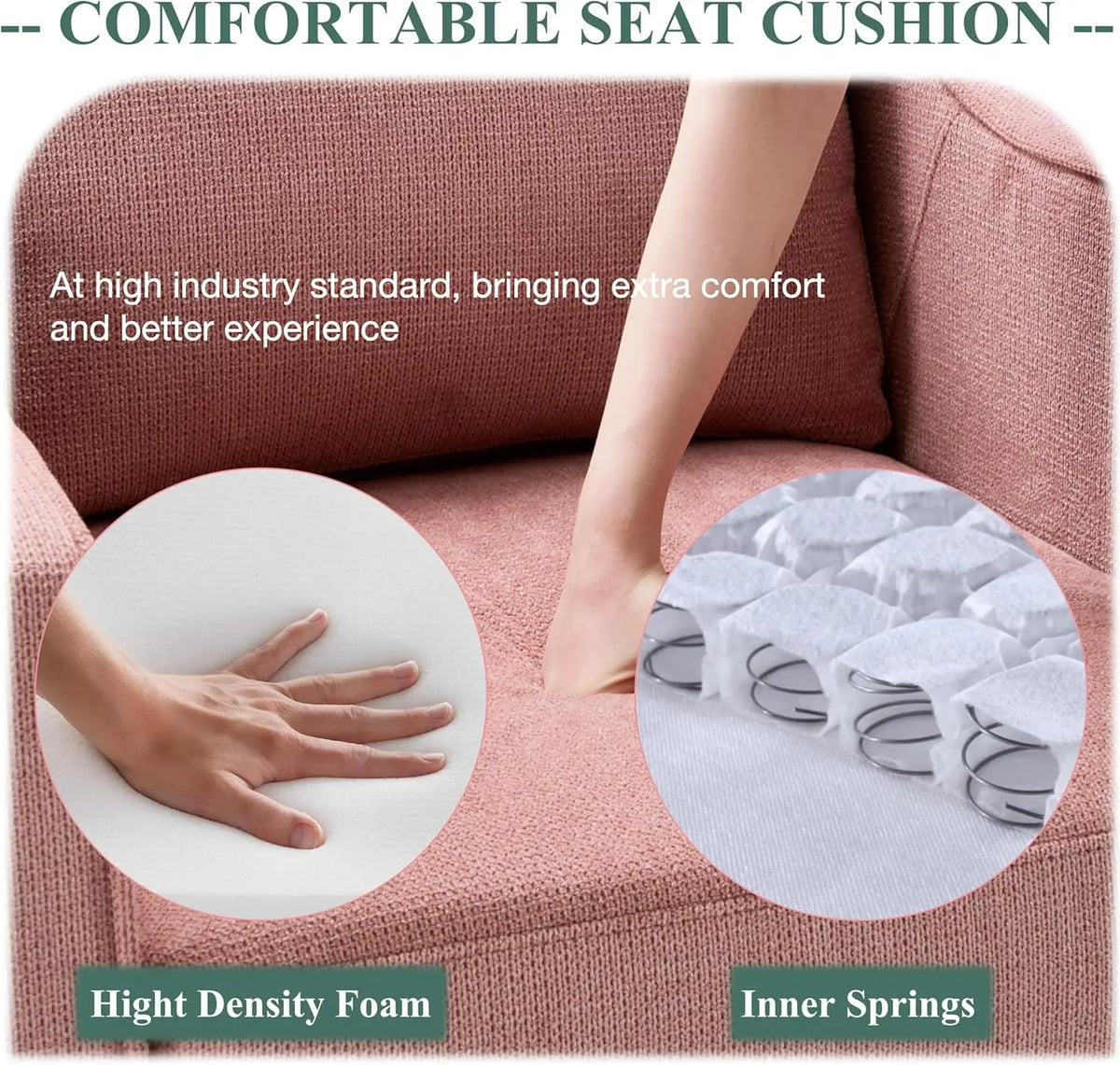 Swivel Accent Chair, 360° Rotation Chenille Fabric Upholstered Leisure Armchair with Lumbar Pillow for Living Room Bedroo