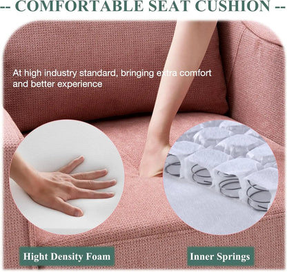Swivel Accent Chair, 360° Rotation Chenille Fabric Upholstered Leisure Armchair with Lumbar Pillow for Living Room Bedroo