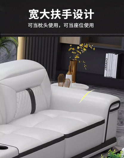 Multifunction Modern Sofas Genuine Leather Minimalist Electric Apartment Living Room Sofas Massage Comfortable Muebles Furniture