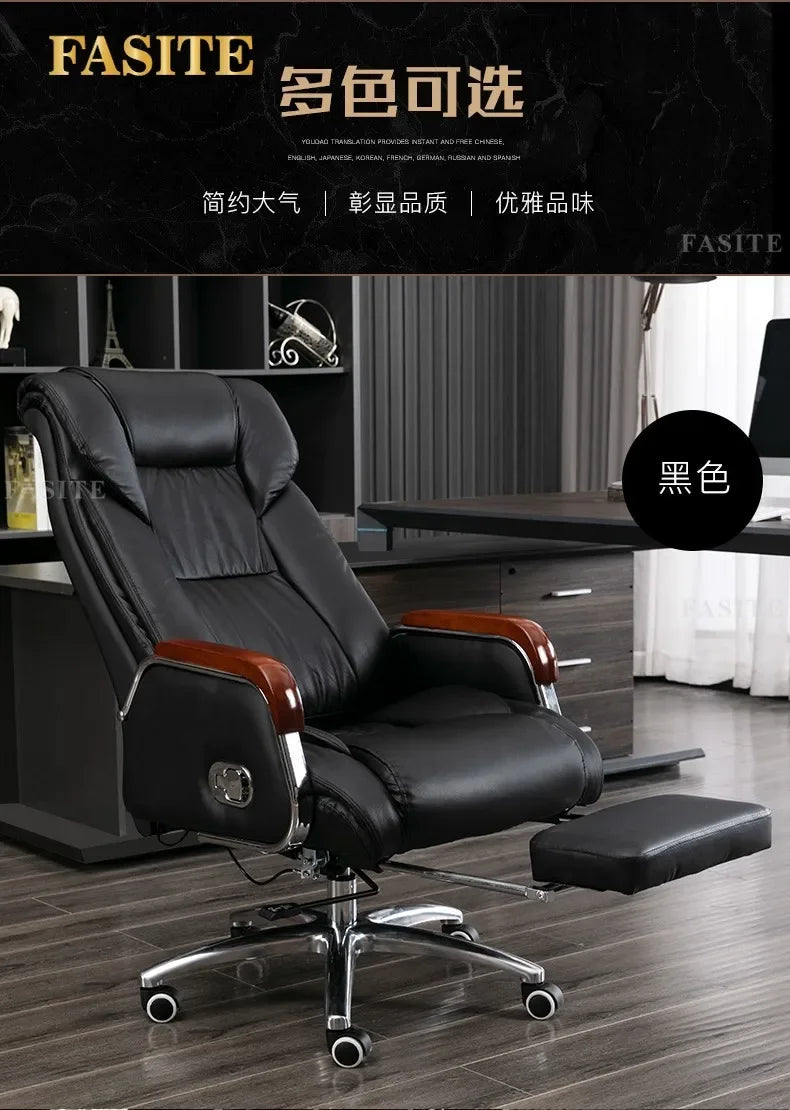 Retro Executive Leather Chair Armchairs Editor Choises Fashion Aluminium Office Chair Working Relax Silla Escritorio