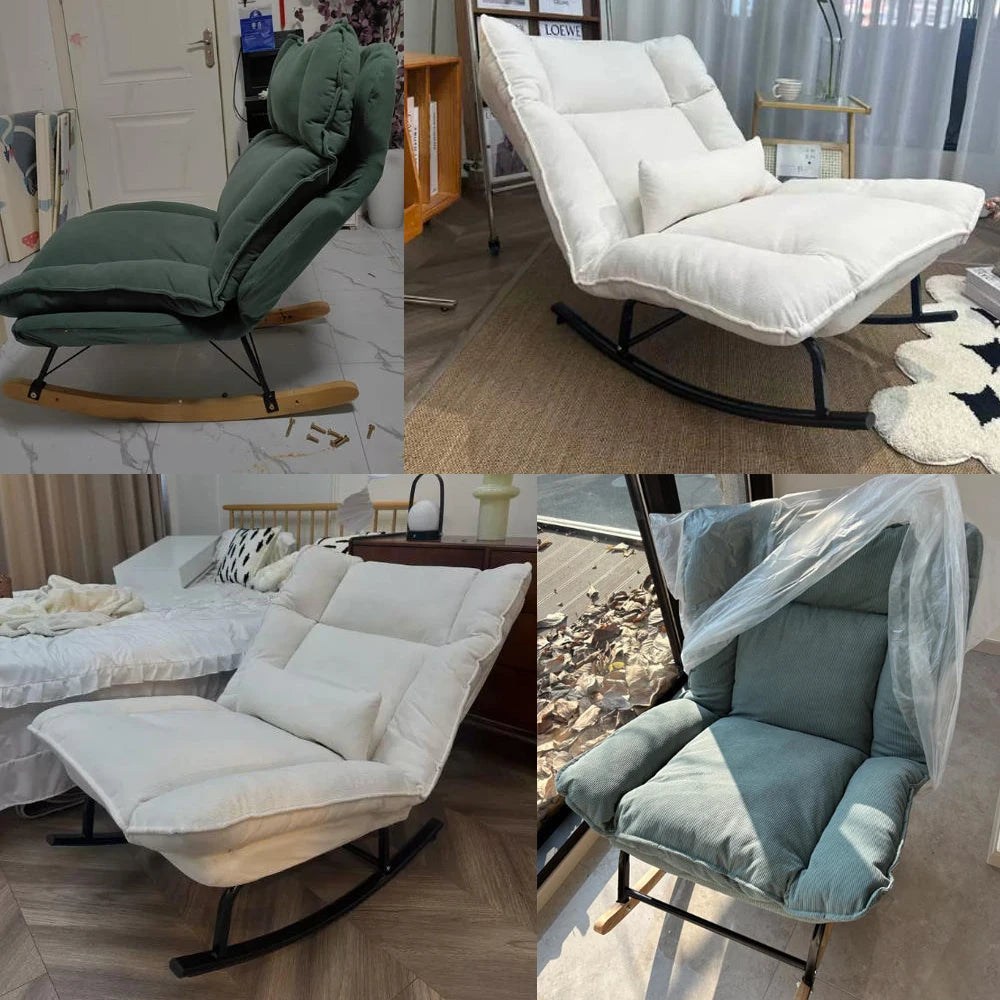 Lazy sofa reclining and sleeping rocking chair household balcony leisure reclining chair living room bedroom single sofa chair
