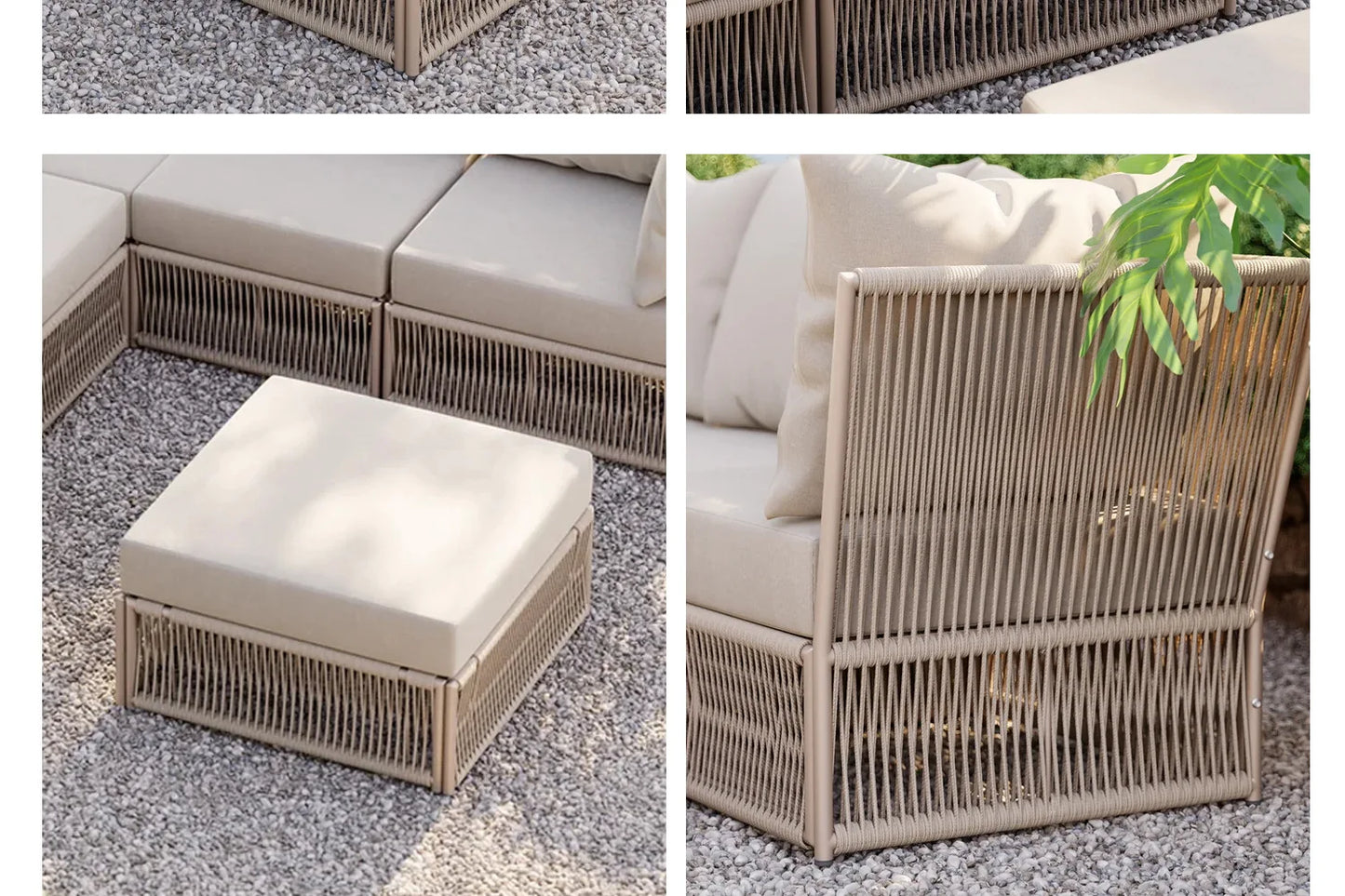 Nordic outdoor rattan furniture courtyard terrace leisure rattan chair villa hotel garden simple waterproof sofa combination