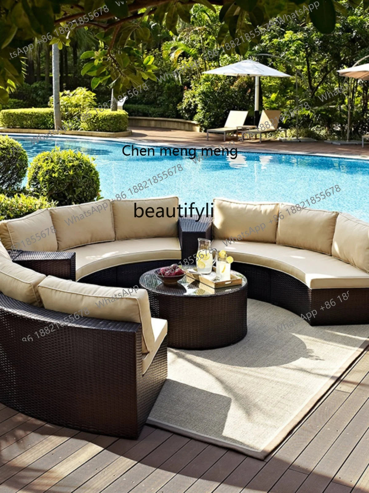 ssE1001 Outdoor Living Room Rattan Sales Office Garden Courtyard Leisure Rattan Chair Lobby Sofa Coffee Table Furniture Combinat