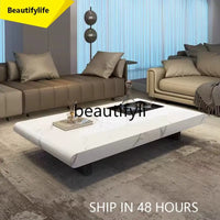 53 Italian Minimalist Snow Mountain White Modern Living Room Rectangular Oval Marble Coffee Table
