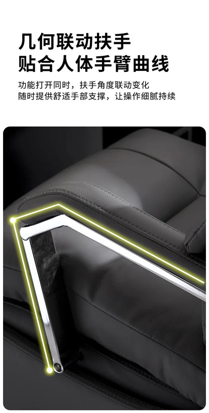 Leather Boss Chair Electric Business Office Ventilated Massage Chair Sedentary Computer Sillas De Oficina Office Furniture