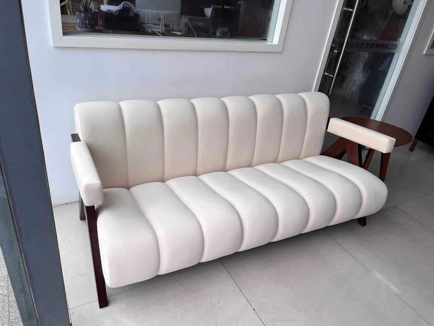 Nordic Wood Living Room Chairs Modern Living Room Sofas Home Balcony Single Leisure Back Armchair Fabric Sofa Chair Furniture