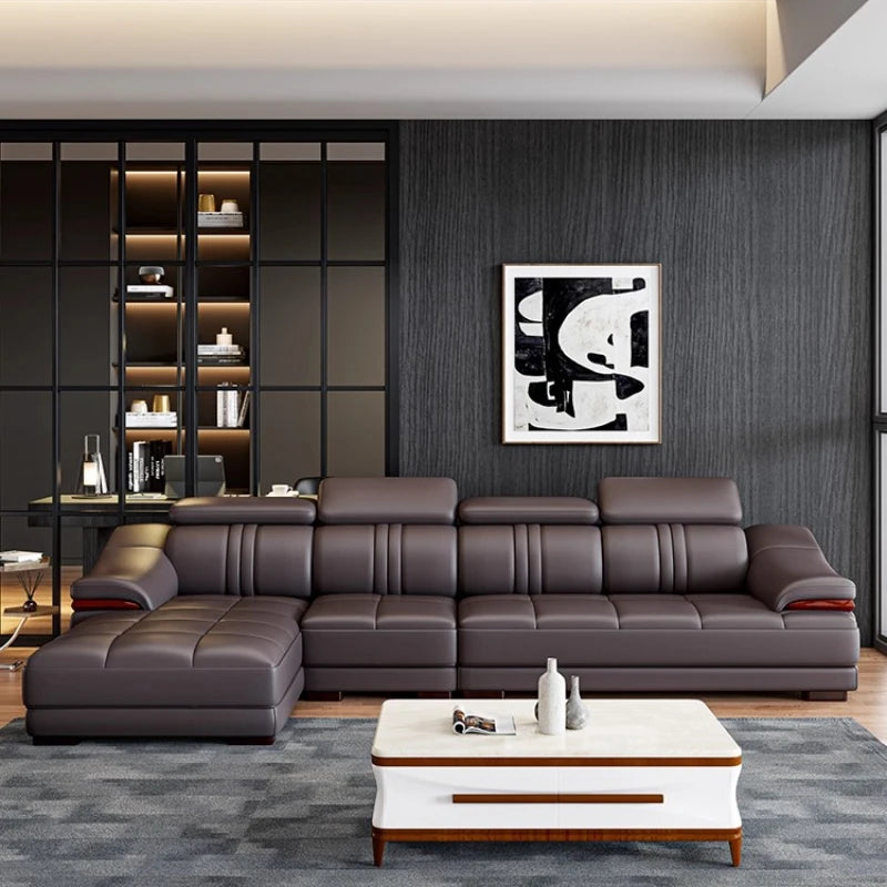 Nordic Genuine Leather Sofas Luxury Armchairs Cinema Comfortable Sofas Living Room Design Fauteuils Salon Home Furniture