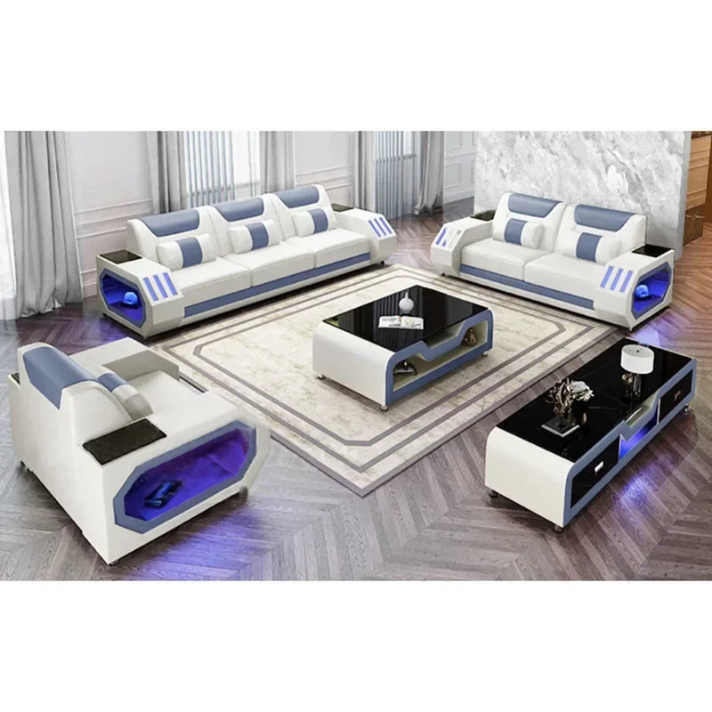 Functional living room comfortable sofa Large led creative sofa combination online celebrity style leisure sofa customization