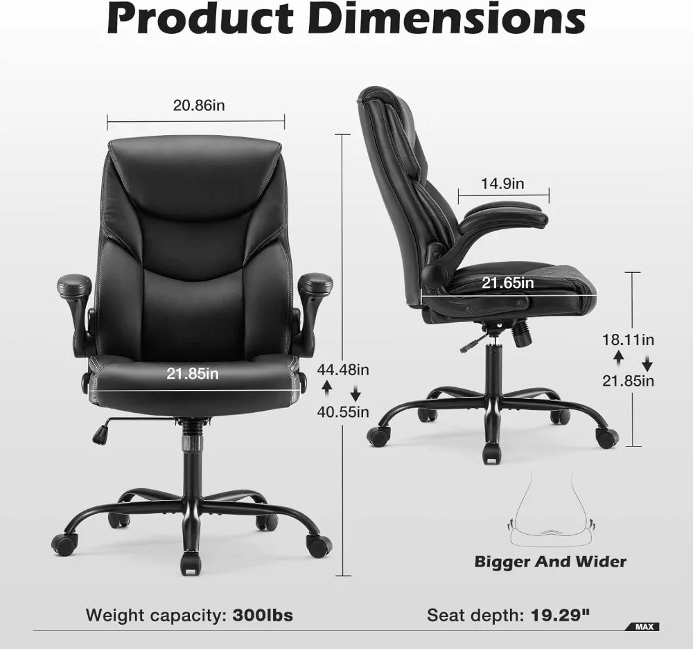 Ergonomic Office Chair with Adjustable Armrests, Lumbar Support, and Durable Metal Base for Comfortable Work or Gaming