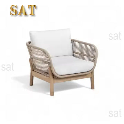 Hot Sales Teak Wood Rope Sofa Set For Home And Outdoor For Living Room Courtyard Hotel Villa Farmhouse