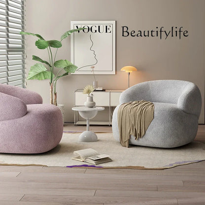 Italian light luxury fabric rotating leisure chair balcony single Nordic modern minimalist designer living room sofa