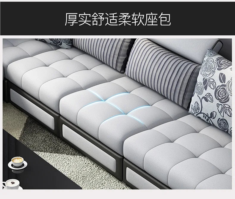 Modern 5 6 7 8-Seater Fabric Sofas Sectional Set for Living Room Hotel Furniture with Sponge Filling