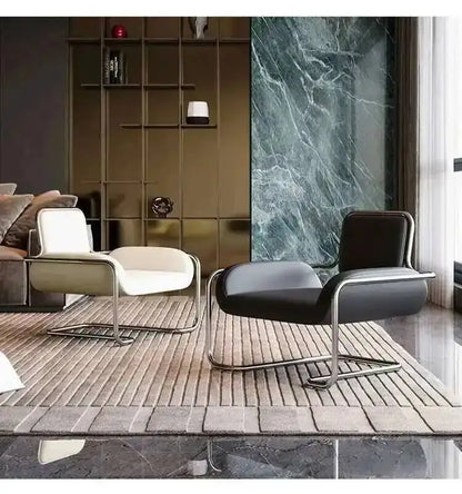 Armchair Nordic Chairs Comfortable Leather Living Portable Room Sofa Relaxing Single Person Backrest Chair Office Home Furniture