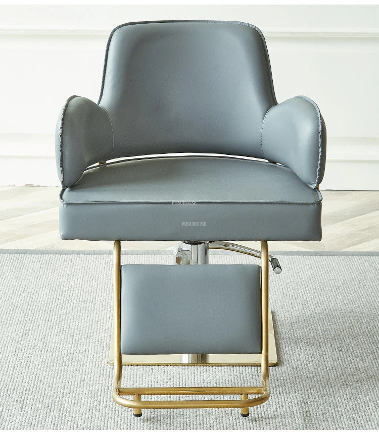 Simple Stainless Steel Barber Chairs Beauty Salon Chair Home Liftable Rotating Hairdressing Chair Professional Salon Furniture