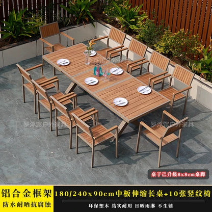 Courtyard table and chair outdoor balcony waterproof and sunscreen garden outdoor leisure table and chair combination