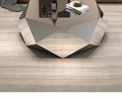 High-end Living Room Home Designer Light Luxury Modern Minimalist Special-shaped Stainless Steel Diamond Coffee Table Light Luxu