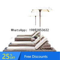 YFY Outdoor Recliner Villa Courtyard Waterproof Sunproof Hotel Resort Pool Outdoor Terrace Anti-corrosion Wood Reclining Bed