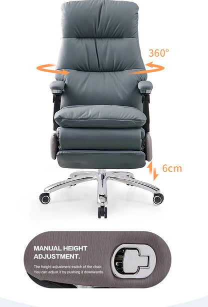 Modern Home Office Executive Chair with Linkage Armrests Relaxation Function Comfortable Workstation Chair
