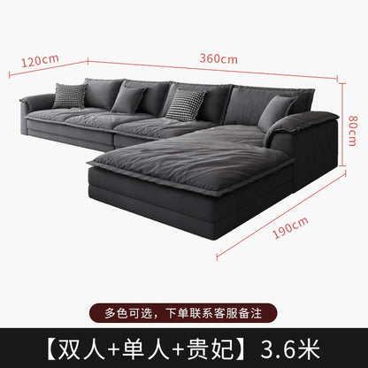 A Minimalist petal retro sofa home living room simple matte fabric corner sofa