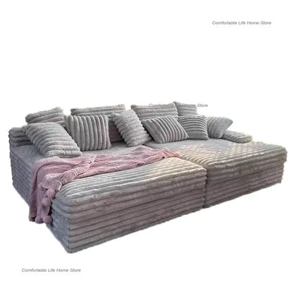 Nordic Cloud Lazy Sofa Thick Corduroy Texture Extra Wide Seat Depth Design Vacuum Compressed Packaging A Must-Have for Home
