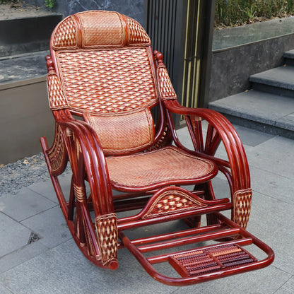 Manufacturers supply adult bedrooms, elderly rocking chairs, real rattan leisure balcony recliners