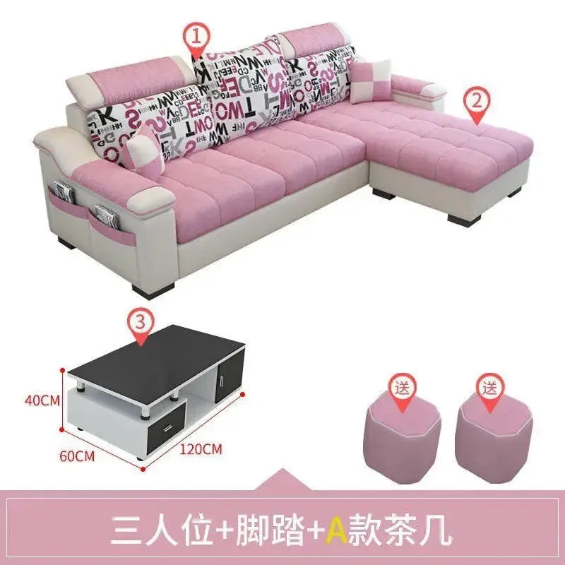Living room, simple, modern, rental room, three people, removable and washable, small apartment, Nordic