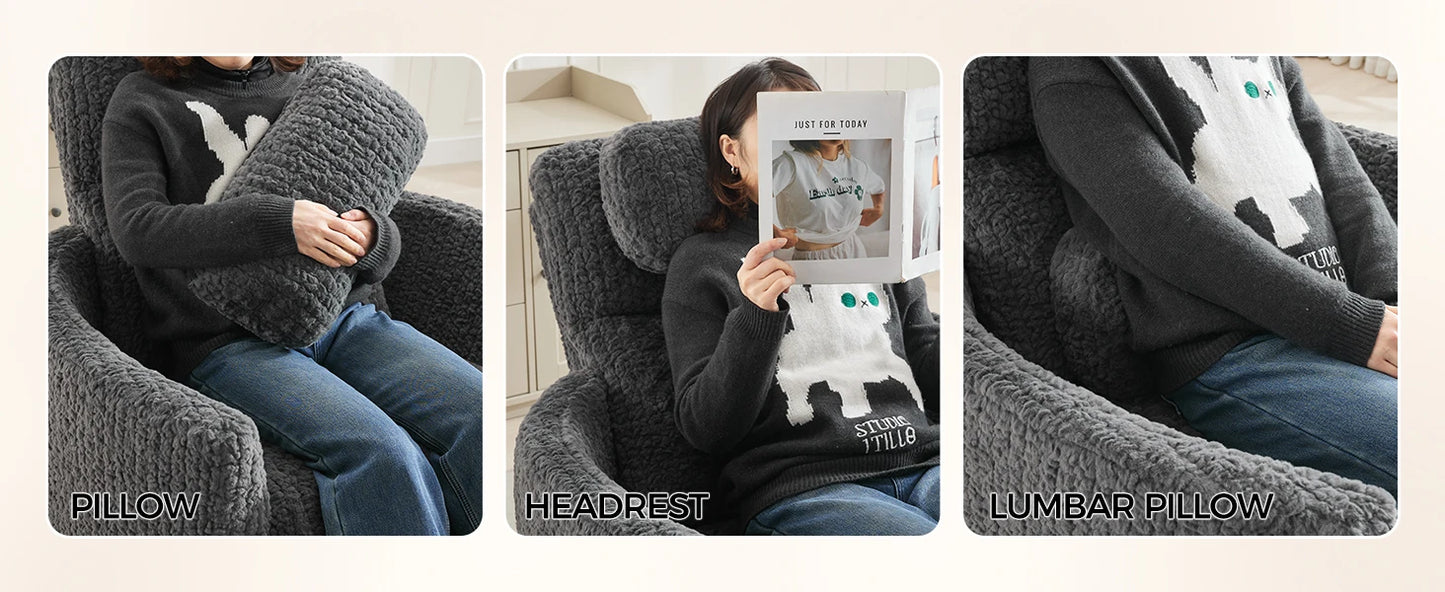 TODRANI Power Swivel Glider Rocking Recliner Nursery Chair with 2 Pillows, Reclining Chair with Type - C & USB Charger Ports