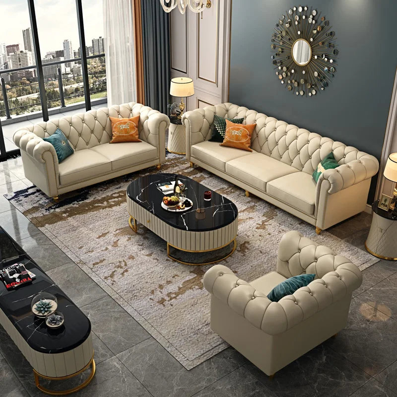 Nordic Modern Leather Sofas Luxury Sectional Single Loveseat Lounge Couch 3 Piece Designer Divano Soggiorno Furniture Home