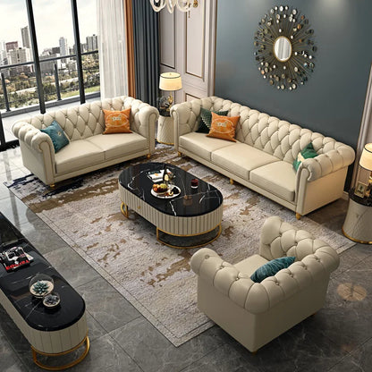 Nordic Modern Leather Sofas Luxury Sectional Single Loveseat Lounge Couch 3 Piece Designer Divano Soggiorno Furniture Home