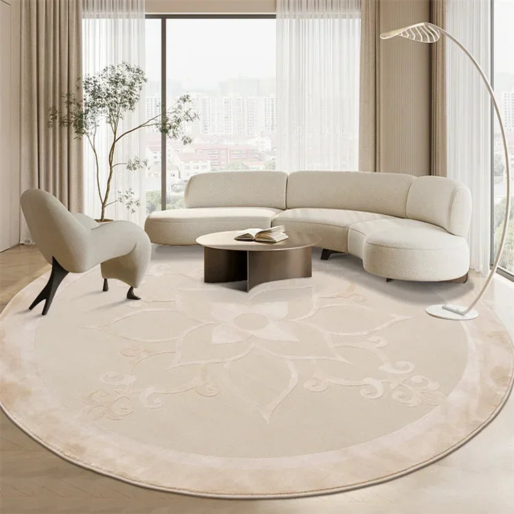 F132  Round living room minimalist sofa coffee table blanket premium light luxury cloakroom floor mat bedroom carpet